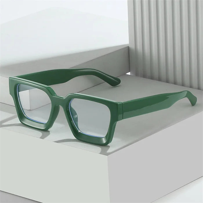 Popular Custom Logo Multi Color Simple Fashion Anti Blue Light Eyewear Large Thick Frame Square Myopia Optical Glasses Frame