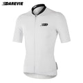 Darevie Mens Vortex Recycle Pro Cycling Jersey White Private Label Short Sleeves Cycling Racing Team Bike Clothing