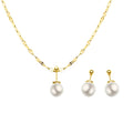 Newest Design French Collar Chain Necklace With Pearl Pendant Stainless Steel 18k Gold Plated for Women