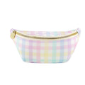 Customize Rainbow Gingham Fanny Pack  Zipper Waist Bag With Personalization