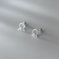 925 Sterling Silver Earrings Rhodium Plated Geometric Rope Knotted Stud Cute Style for Anniversaries