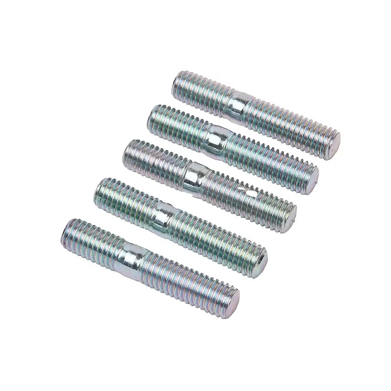DIN 939 M8 8.8 Grade High Strength Full Threaded Automobile Engine Fastener Steel Double Headed Stud Trivalent Chromium Color