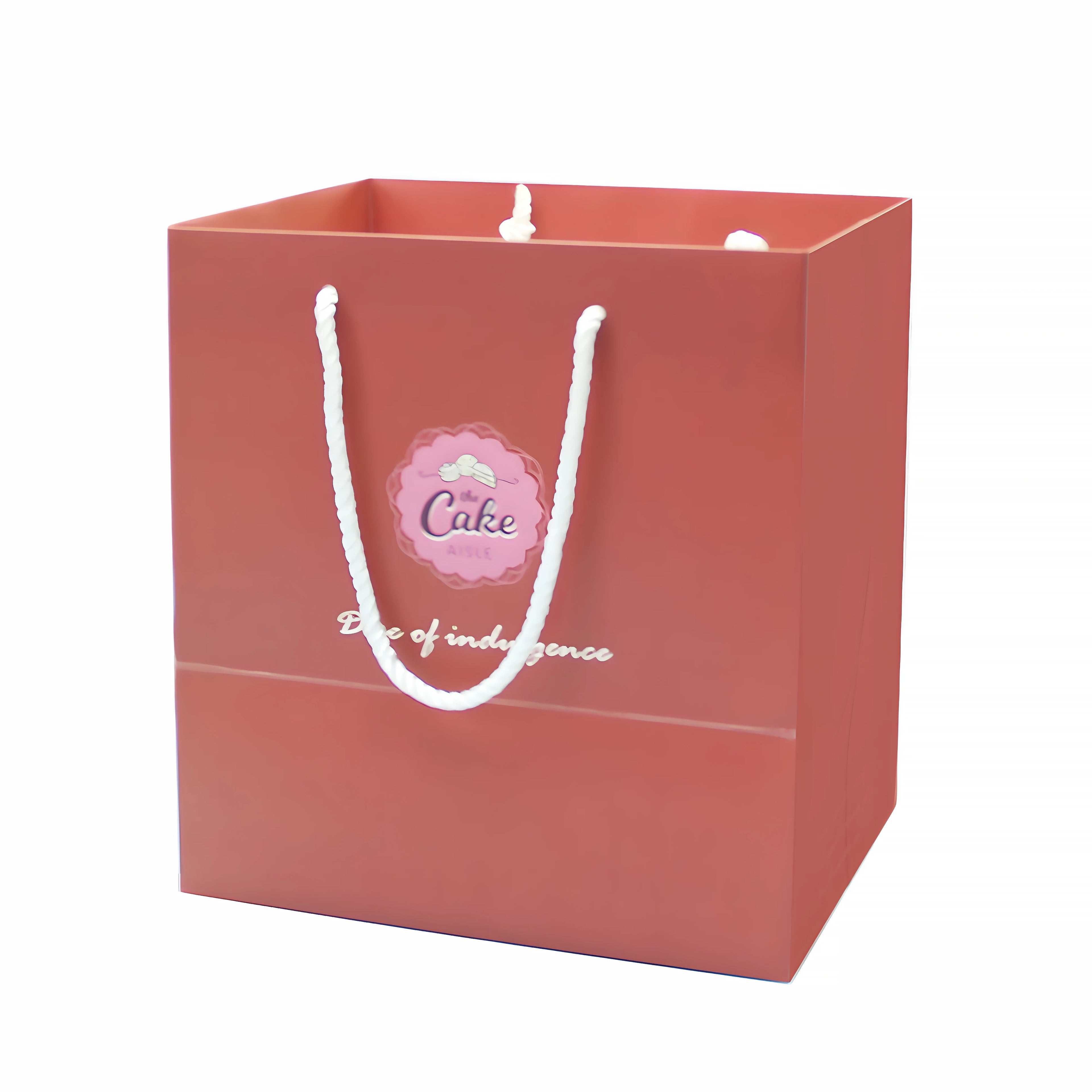 Wholesale Luxury Paper Gift Shopping Food Custom Logo Paper Bag With Handles