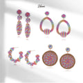 HOVANCI Bohemian Women Geometric Raffia Earrings Jewelry Statement Woven Earrings Jewelry for Beach Accessories