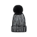 Fashion Double Row Rhinestone Beanie Autumn and Winter Warm Knitted Hat Luxury Pom Pom Beanie
