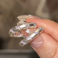 Aimgal Fine Jewelry Chic Geometric Earrings: Micro-Inlaid Lavender Purple Zircon on Matte S925 Silver Trendy & Diamond-like
