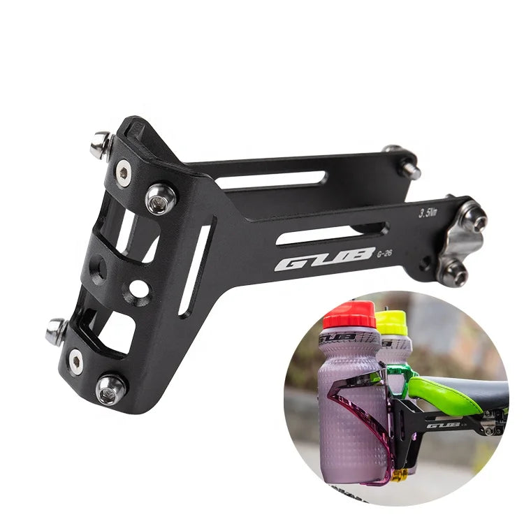 GUB G-26 Double Bottle Cage Adapter Water Bottle Clamp Cage Holder Adapter Support Saddle Seat Rail Mount