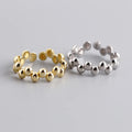 Dainty Design S925 Sterling Silver Beanie Beads Adjustable Ring for Women  Wedding Gift JZ1051