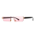 Modern Attractive Rimless Trendy Small Size Rectangle Sun Glasses Tinted Women Men One Piece Lens Shades Sunglasses