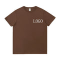 2023 Summer New Customized 3D Embroidery Manufracturer  Plain Coffee Brown 250g T Shirts Wholesale Soft Cotton Tshirt Homme