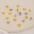 Chinese Style Material Color Preservation 14K Gold Plated Bead Cap DIY Antique Hairpin with Sun Flower Core 8mm Bead Caps