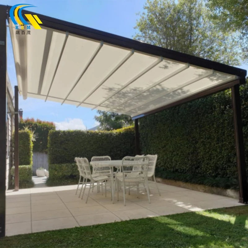 Luxurious Outdoor Full Cassette Awning Electric Remote Retractable Shade Awning Patio Roof