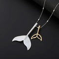 TongLing Necklace Silver Plated Cute Pendant Double Dolphin Necklace Womens Fashion Mermaid Tail Necklace