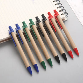 Hot Selling Eco-Friendly Recycled Kraft Paper Ballpoint Pen Custom Logo Colorful & Sustainable