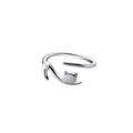 925 Sterling Silver Animal Cat Shape Adjustable Open Finger Rings Cute Fashion Jewelry for Women Girls