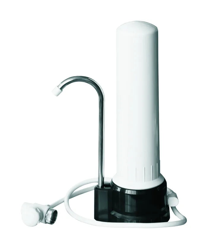 Two-Stage Manual Countertop Direct Drink Water Filter with 304 Stainless Steel and Activated Carbon for Household Use