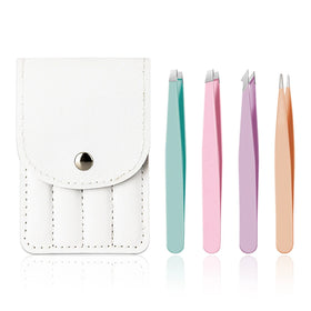 4-Piece Set Durable Stainless Steel Eyebrow Tweezers Eco-Friendly Facial Hair Customized Eyelash Extensions Personal Care