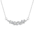 Luxury Fashion Design Jewelry 925 Sterling Silver Cluster Sparkling Zircon Crystal Pendant Necklace