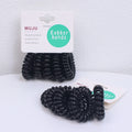 5-Piece Set of Black TPU Gradient Color Fashion Korean Version Telephone Wire Hair Tie Hair Rope by MUJU
