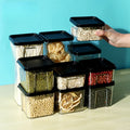 Kitchen Organizer Transparent Pantry Jars Dry Grains Rice Beans Cereals Sealed Cans Airtight Food Container Set