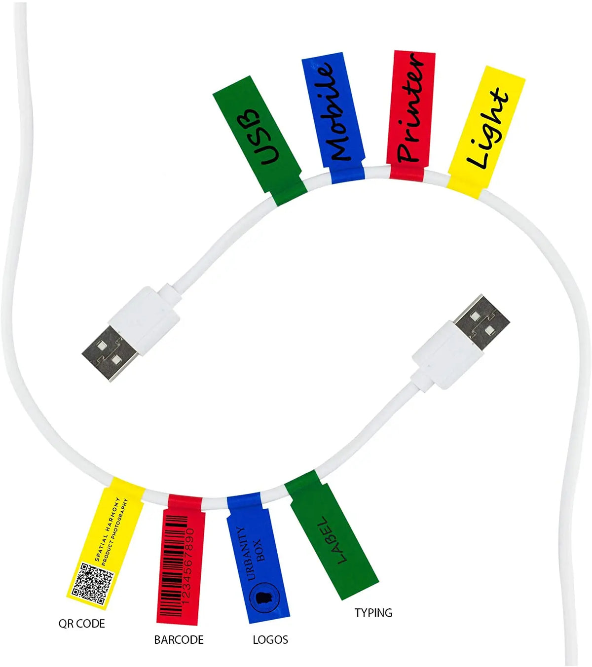 Colorful Ethernet Wire Labels Cord Tags Can Write on Waterproof Printable Label Sticker for All Occasion