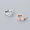 Fashion Stylish Unique Design Elegant 925 Sterling Silver CZ Double Layer Resizable Round Sweet Ring S925 Jewelry Women J7290