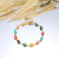 Evil Blue Eye Enamel Multi Color 2022 Popular Stainless Steel Women Charm Bracelet Enamel Eye