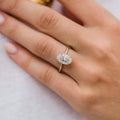 Luster Classic Oval Cut 3 Carat Lab Grown Diamond Rhodium Plated 18K Gold Wedding Ring for Party Occasions