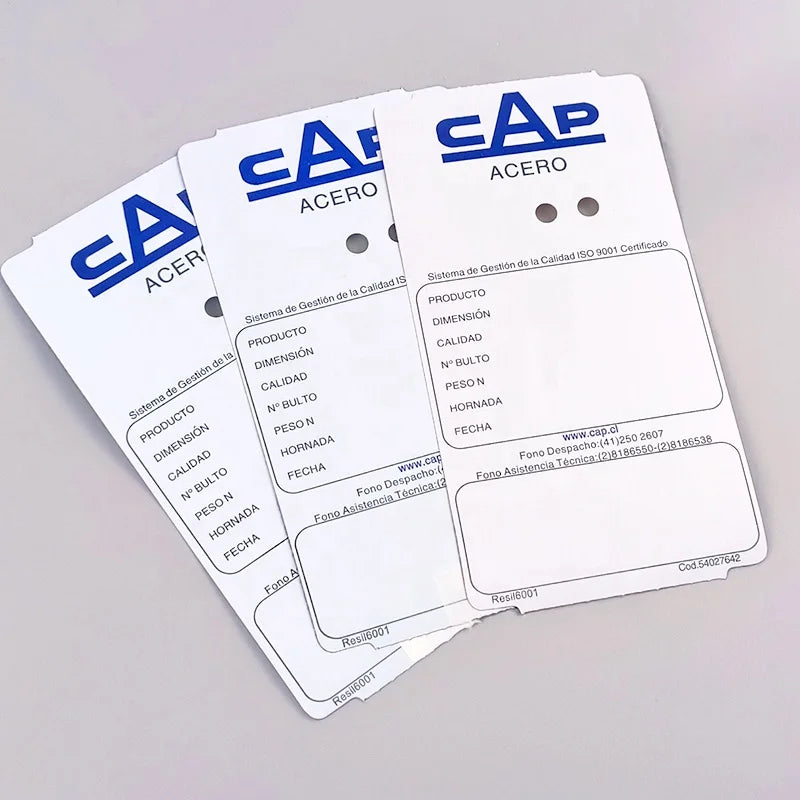 Brand Custom Logo Resistant Manufacturing Sizes Rolls Plastic High Temperature Tag