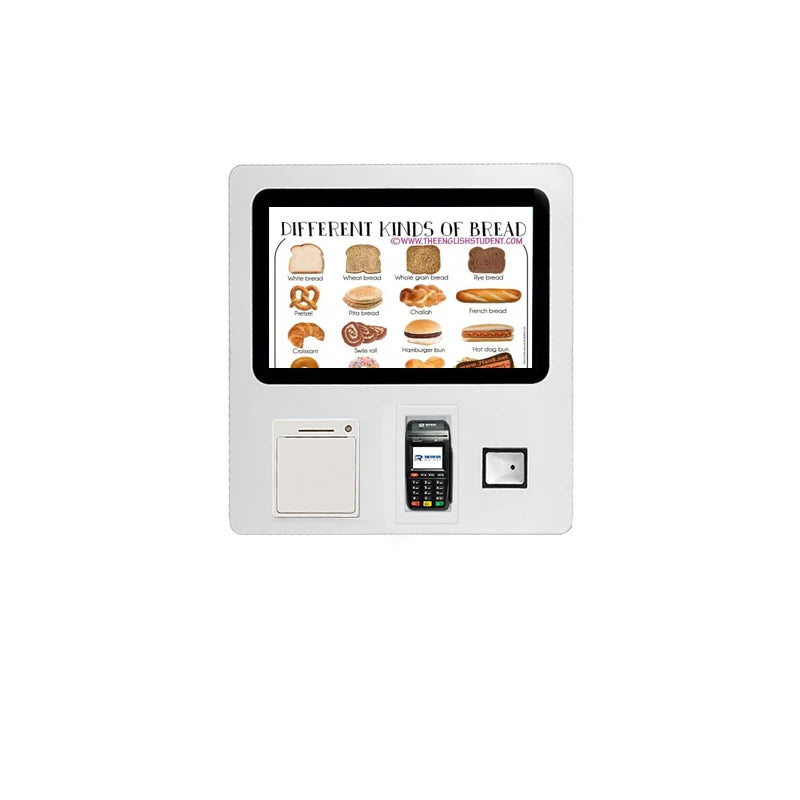 Wifi Self Payment Touch Screen Kiosk Wall Mountable Kiosk Ordering Device for Restaurant Hospital