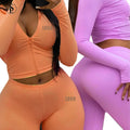Tracksuits 2023 Bodysuit Jacket Skinny Gym Long Sleeve Zipper Sweatshirt Pants Joggers Two Piece Set Tracksuits for Women