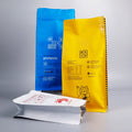 Factory Customized 1000g Tin Tie Four Side Sealed Stand up Coffee Bean Packaging Foil Bags With Degassing Valve and Zipper