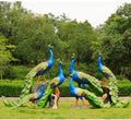 The Popular Park Props Large Fiberglass Safari Jungle Animal White Peacock Statue Sculpture Figurine Decoration for Sale
