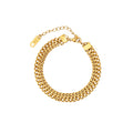 Chris April Fashion Design 316L Stainless Steel Simple PVD Gold Plated Personalized Modern Chain Bracelet