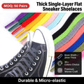 Bespoke 8mm Tough Sporty Flat Shoelaces Multicolor Polyester Replacement Strings for High-top Skate Shoes Wholesale Bulk Firm