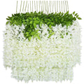 12 Pieces of Imitation Wisteria Flowers Violets Ceiling for Wedding Decorations Plastic Vine Artificial Flowers for Party