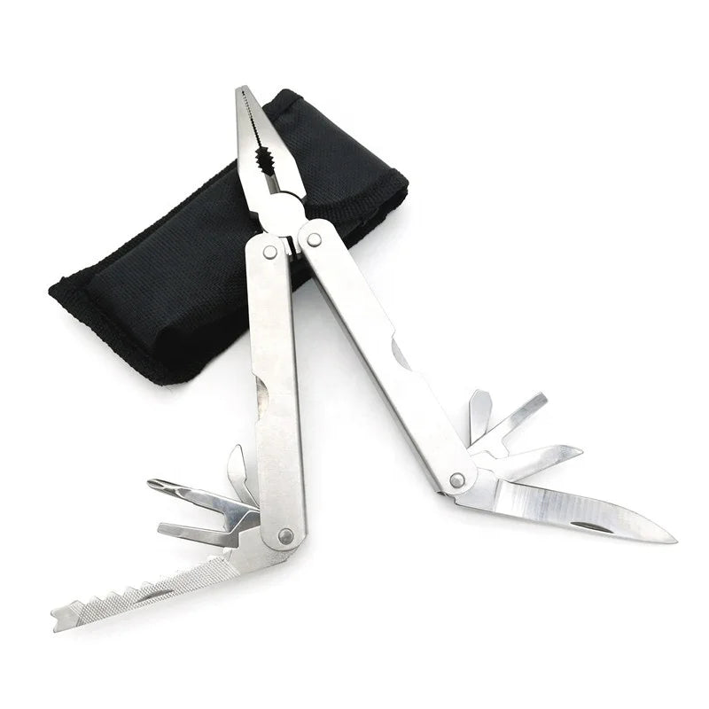 Outdoor Stainless Steel Multi-function Tool Folding Portable Multitool Plier with Knife and Screwdriver