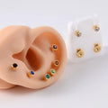 Surgical Steel Birthstone Crystal Ear Stud No-Allergy Earring Sterilized Ear Studs Piercing Jewelry Use in the Ear Piercing Gun