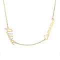 Customate Fashion Couple Gold Choker Double Name Necklace Personalised 925 Sterling Silver Jewelry Necklaces for Family