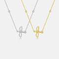 FUAMAY Fashion Dainty 18K Gold Plated Silver 925 Dove Pendants Necklace Sterling Silver Birds Pendant Necklace With Zircon