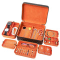 Custom Faux Leather Jewelry Travel Leather Organizer Ring Bracelet Necklace Jewelry Travel Box Organizer