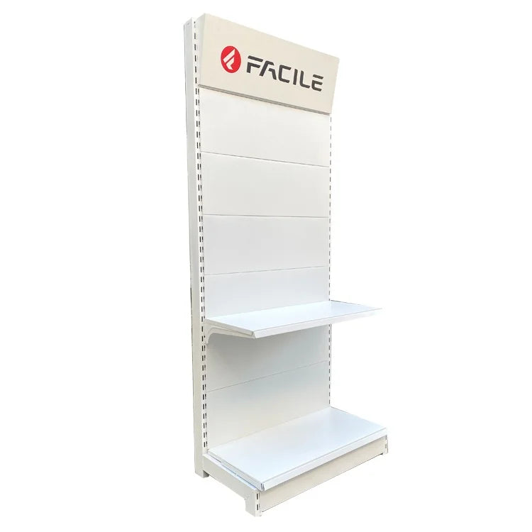 Customizable White Heavy Duty Gondola Shelves Supermarket Display Racks with Modern Style Factory Packed in Cartons