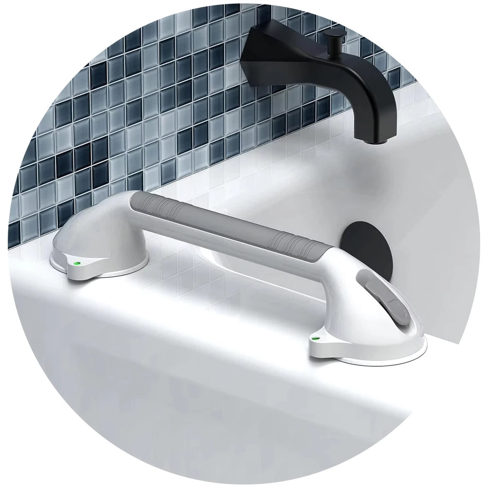 12 Inch Shower Handle 2 Strong Suction Cup Grab Bar With Indicator Light