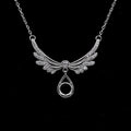 Sterling Silver 6.5mm/1 Carat Semi Mount Necklace Empty Frame Support Blank S925 Base Holder Without Center Stone for DIY Inlay