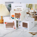 Custom Logo Printed Cavities Dessert Pastry Bakery Packaging Paper Cake Donuts Gift Clear Lid Cupcake Food Donut Boxes