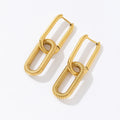 Trendy High End Stainless Steel Waterproof 18K Gold Double U-shaped Earrings for Women