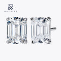 New Arrival Classic Rectangle Asscher Cut Diamond 925 Silver Stud Earrings Gold Plated Wedding Engagement Earring