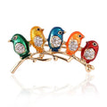 Fashion Enamel Birds Colorful Brooch Alloy Diamond Animal Brooch Women Clothing Accessories Pins