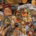 46Pcs Per Pack Vintage Boxed Stickers Music Series Retro Decoration Sticker Flakes Scrapbooking Sticker Gift School Supplies