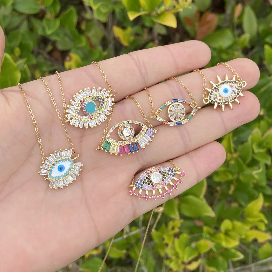 2022 New Hot Selling Devil's Eye Zircon Pendant Necklace Men's and Women's Clavicle Chain Temperament Personality Trend